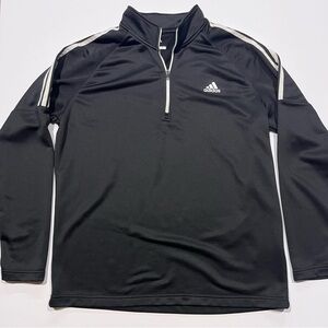 Adidas Black and White Zip-Up Top Golf